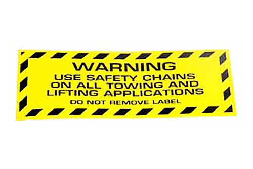 Miller Industries Safety Chain Warning Decal